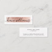 Elegante rozen gouden folie witte moderne evenemen mini visitekaartje (Voorkant / Achterkant)