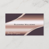 Elegante Rozen gouden gebogen decor lijnen glinste Visitekaartje (Voorkant)