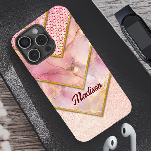 Elegante rozen gouden girly geometrische Hoesje-Ma iPhone 16 Pro Hoesje