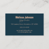 Elegante Rozen gouden hemelmaan Visitekaartje (Achterkant)