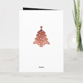 Elegante Rozen gouden kerstboom Feestdagen Kaart (Achterkant)