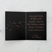 Elegante Rozen gouden kerstboom Feestdagen Kaart (Binnen)