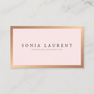 Elegante rozen gouden metallic blush roze minimali visitekaartje