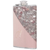 Elegante Rozen gouden monogram vinyl verpakte kolf Heupfles (Links)