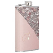 Elegante Rozen gouden monogram vinyl verpakte kolf Heupfles (Rechts)