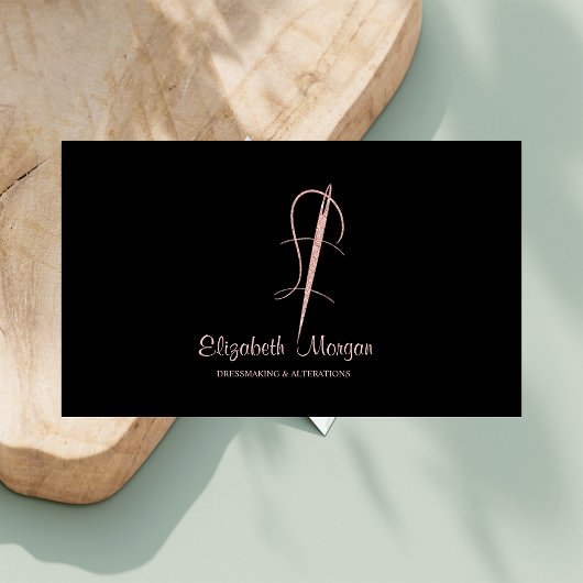 Elegante Rozen gouden naaldnaaiwijzigingen Visitekaartje