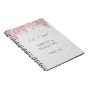 Elegante Rozen gouden palmbladeren Wedding Planner Notitieboek