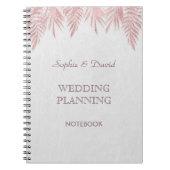 Elegante Rozen gouden palmbladeren Wedding Planner Notitieboek (Voorkant)