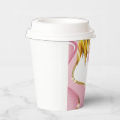 Elegante Rozen gouden vlam Papieren Bekers (Rechts)