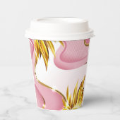 Elegante Rozen gouden vlam Papieren Bekers (Voorkant)