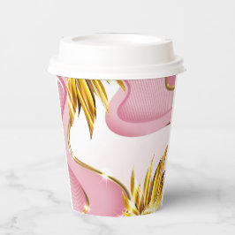 Elegante Rozen gouden vlam Papieren Bekers