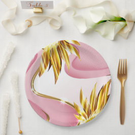 Elegante Rozen gouden vlam Papieren Bordje