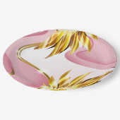 Elegante Rozen gouden vlam Papieren Bordje (Gekanteld)