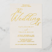 Elegante Rozen goudfolie | blozen bruiloft Folie Uitnodiging (Voorkant)