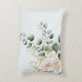 Elegante Rozen Groen Eenvoudig Kruis Accent Kussen (Achterkant (Verticaal))