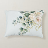 Elegante Rozen Groen Eenvoudig Kruis Accent Kussen (Achterkant)