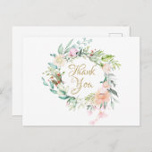 Elegante Rozen Guirlande Zakelijk Bedankt Briefkaart (Voorkant / Achterkant)