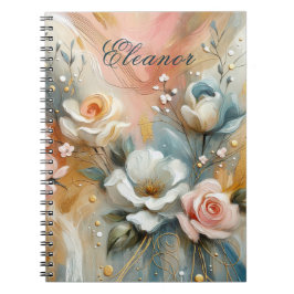 Elegante rozen in bleke tinten Persoonlijk Notitieboek