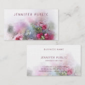 Elegante Rozen in de Sjabloon van Waterverf- en ol Visitekaartje (Voorkant / Achterkant)