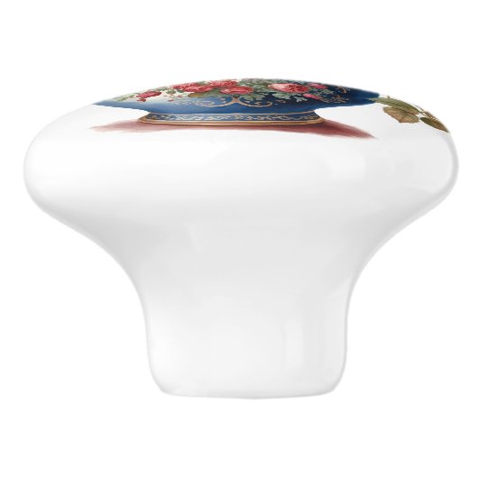 Elegante Rozen in vaas Keramische Knop (Zijkant)