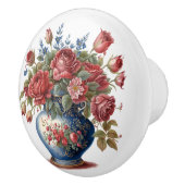 Elegante Rozen in vaas Keramische Knop (Rechts)