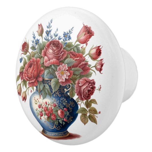 Elegante Rozen in vaas Keramische Knop (Rechts)