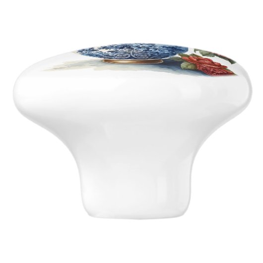 Elegante Rozen in vaas Keramische Knop (Zijkant)