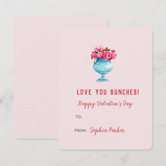 Elegante rozen in vaas Valentijnsdag Mini Notitie Notitiekaartje (Voorkant / Achterkant)