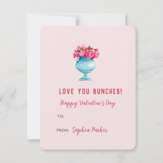 Elegante rozen in vaas Valentijnsdag Mini Notitie Notitiekaartje (Voorkant)