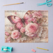 Elegante Rozen & Kant  Bloemen Decoupage Tissuepapier (Craft)