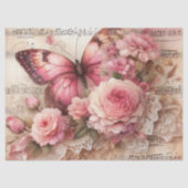Elegante Rozen & Kant Bloemen Decoupage Tissuepapier (Voorkant)