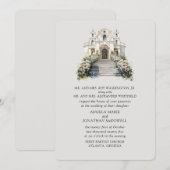 Elegante Rozen kapel bruiloft uitnodiging (Voorkant / Achterkant)