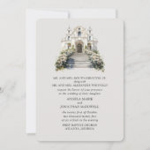 Elegante Rozen kapel bruiloft uitnodiging (Voorkant)