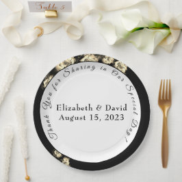 Elegante Rozen Katholiek Papieren Bordje