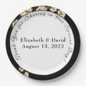 Elegante Rozen Katholiek Papieren Bordje (Voorkant)