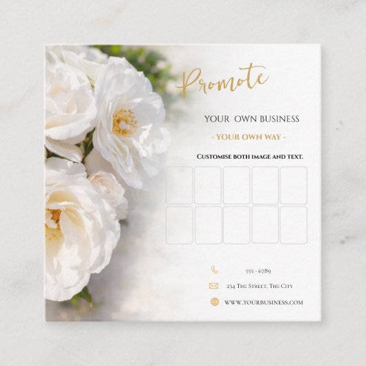 Elegante Rozen Loyalty Zakelijke Kaart (Voorkant)