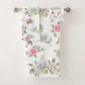 Elegante Rozen met gouden gegraveerde bladeren Bad Handdoek (Insitu)