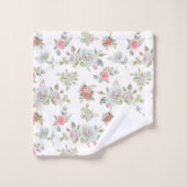 Elegante Rozen met gouden gegraveerde bladeren Bad Handdoek (Wasdoekje)