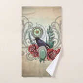 Elegante rozen met kraai bad handdoek (Handdoek)