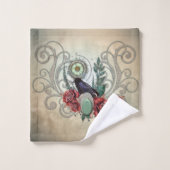Elegante rozen met kraai bad handdoek (Wasdoekje)