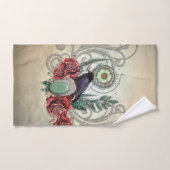 Elegante rozen met kraai bad handdoek (Handdoek)