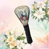 Elegante  rozen met kraai golfheadcover