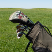 Elegante rozen met kraai golfheadcover (Insitu)