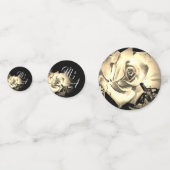 Elegante Rozen Met Monogram Confetti (Achterkanten)