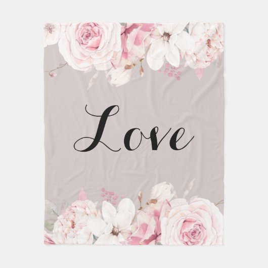 Elegante Rozen Middelzware Fleece Deken (Voorkant)