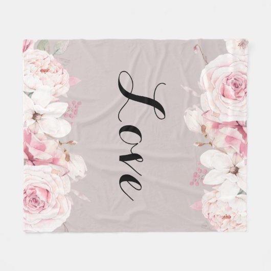 Elegante Rozen Middelzware Fleece Deken (Voorkant (Horizontaal))