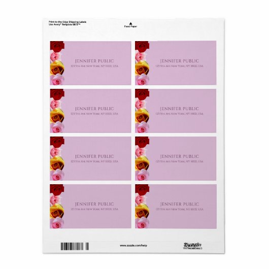 Elegante Rozen Modern Design Bloemschilderkunst Ve Etiket (Full Sheet)