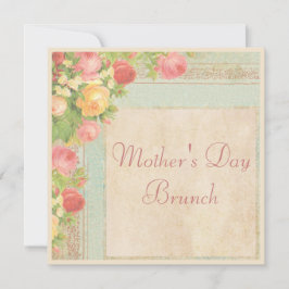 Elegante Rozen Moederdag Brunch Kaart