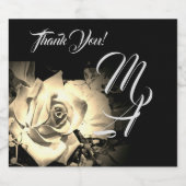 Elegante Rozen Monogram Etiket Voedsel en Drank Se (Enkel label)