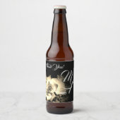 Elegante Rozen Monogram Etiket Voedsel en Drank Se (Voorkant)